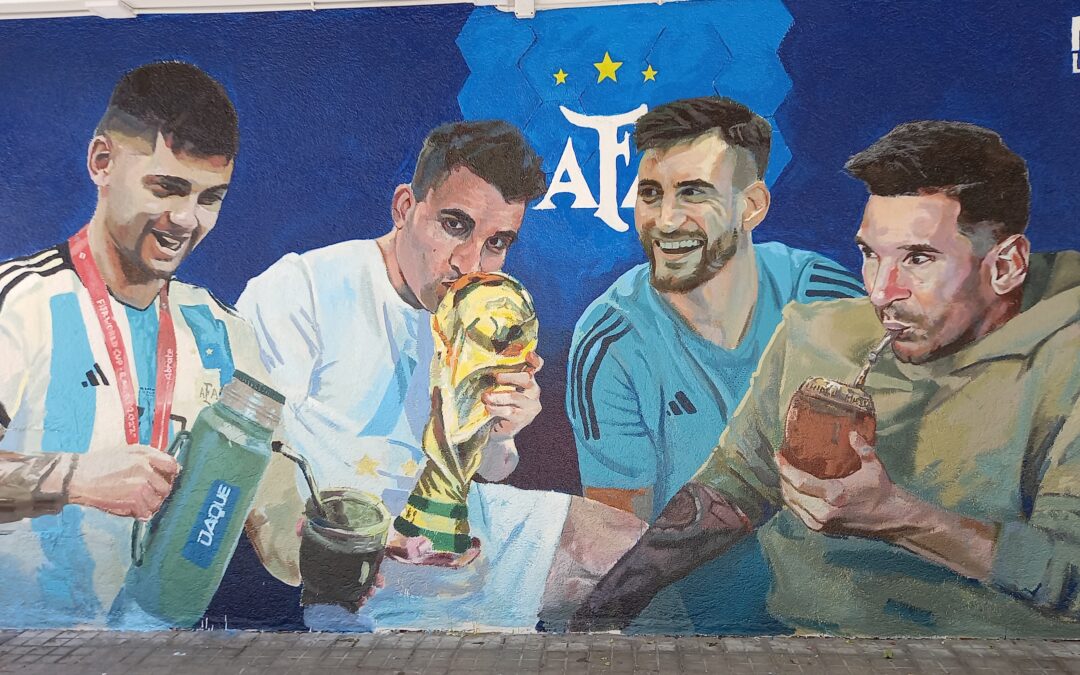 Campeones tomando mate